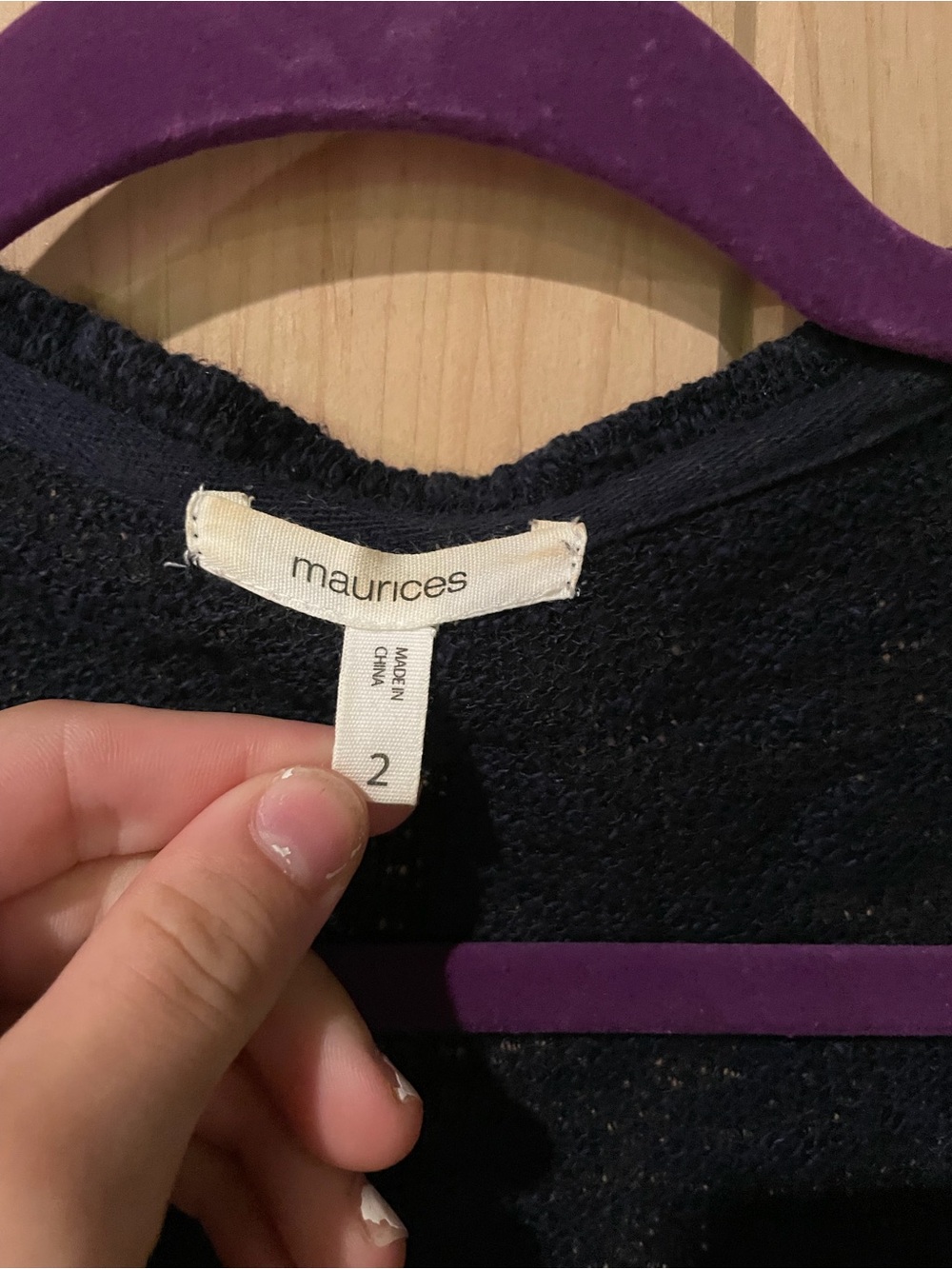 001  Maurices Navy Knit Sweatshirt - Dark Navy